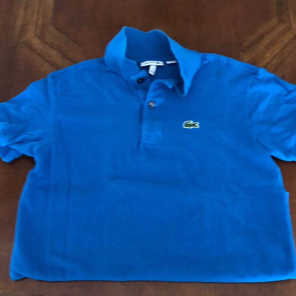 Boys Lacoste Blue short sleeve polo, size 12